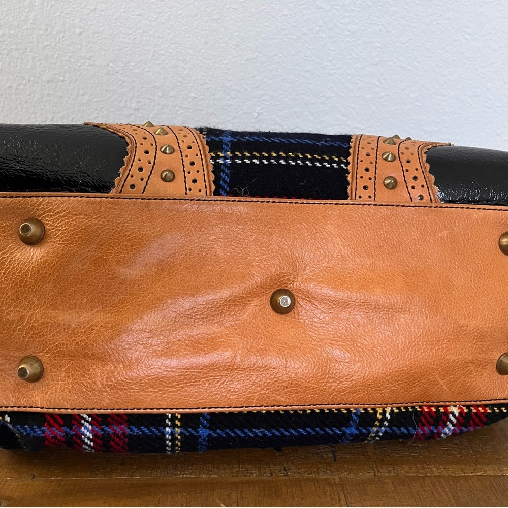 Betsey Johnson Red and Tan Plaid Crossbody Bag - Picture 7 of 11